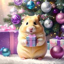 Hamster with Gift Christmas