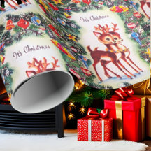 Retro vintage Christmas wrapping paper