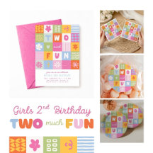 Two Much Fun Retro Patchwork | Girls 2nd Birthday