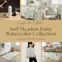 Soft Meadow Daisy Watercolor Collection