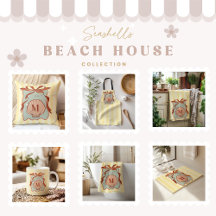 Custom Monogram Retro Coastal Seashell