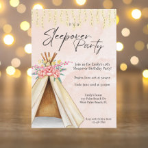 Sleepover Slumber Birthday Invites & Stationary