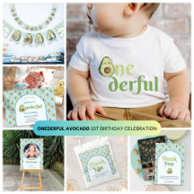 Onederful Avocado 1st Birthday Party Collection