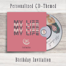 Music CD Birthday Invitations