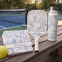 Vintage Blue Wildflower French Toile Sports & Tech