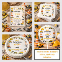 Construction 1st Birthday Party Collection 