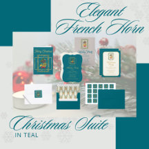 Elegant French Horn Christmas Suite in Teal