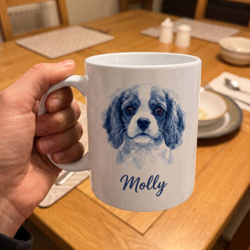 UGC holding mug: the personalized mug with Molly's portrait