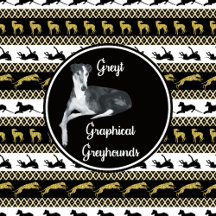 Greyt Monochromatic Gold Glitter Greyhounds