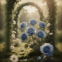 Enchanted Blue Rose Elegance