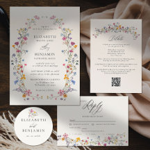 Wildflower Grace Modern Romantic Elegant Wedding