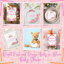 Bright summer Floral Pink and Orange Baby in Bloom