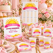 Golden Sun Pink Cloud Baby Girl Shower
