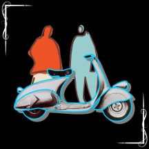 Vibrant Artsy Retro Italian Pop Art Motor Scooter 