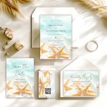 Modern Starfish Shells Ocean Beach Wedding Suite