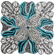 Burst of Blue Hand-Drawn Doodle