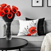 Pillows with Poppies