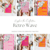 Retro Wave Invitations 