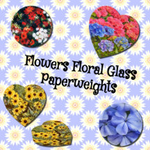 Flowers Floral Glass Paperweights