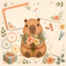 Capybara Thank You Cards & Favor Tags