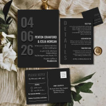 Blackout Minimalist Modern Wedding Suite 