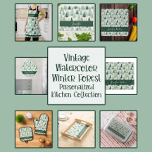 Vintage Watercolor Winter Forest Collection