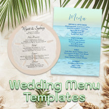 Wedding Menu Templates
