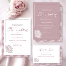 Calligraphy Script Dusty Pink Floral Wedding