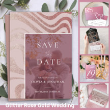 Wedding Glamorous Glitter Rose Gold Theme