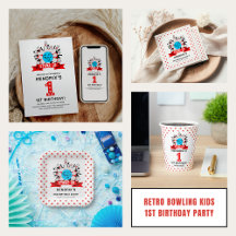 Retro Bowling Kid Birthday Party Collection