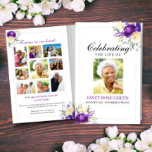 Floral Funeral Programs