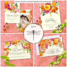 Vibrant Summer Floral Yellow Orange Pink Wedding