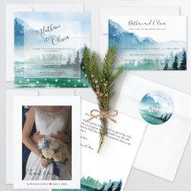 Mountain Fireflies Watercolor Wedding Collection