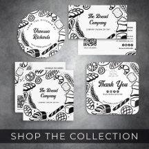 Modern Black Bakery Doodles Collection
