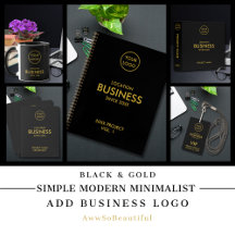 Simple Modern Add Business Logo - Black and Gold