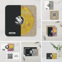 Vinyl Record-Themed Business Cards
