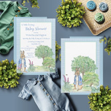 Peter Rabbit Plaid Watercolor Baby Shower