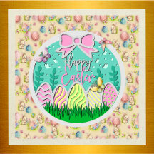 Cute Easter Egg Hunt and Colorful Butterflies