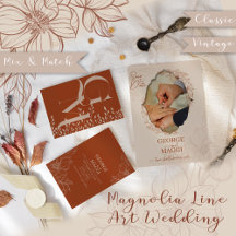 Magnolia Line Art  Wedding