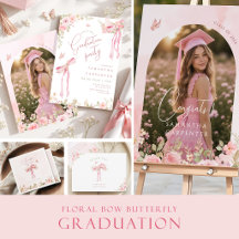 Floral pink bow graduation collection 