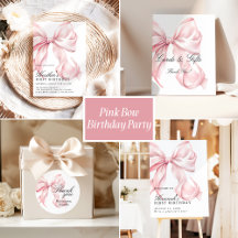 Pink Bow Birthday Party Coquette Bow Birthday