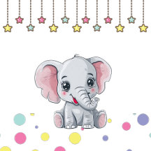 Baby Shower Party Set, Pink Elephant Party Theme