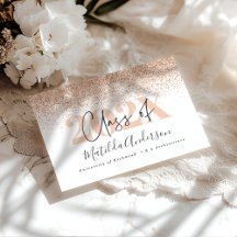 Rose gold glitter graduation modern typography