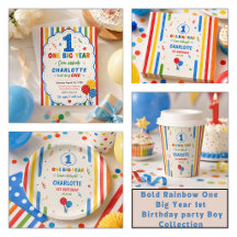 Bold Rainbow One Big Year 1st Birthday party