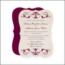 Burgundy Flourish Wedding Invitation