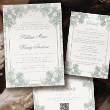 Vintage Garden Sage Green French Floral Wedding