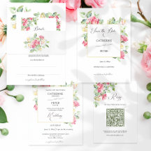 Romantic Blush Pink/Ivory Watercolor Roses Wedding