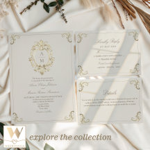 Vintage Baroque Gold Cream Wedding Suite