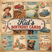 Kid's Birthday Cards for Boys or Girls