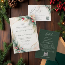 Winter Greenery Christmas Green Rustic Wedding